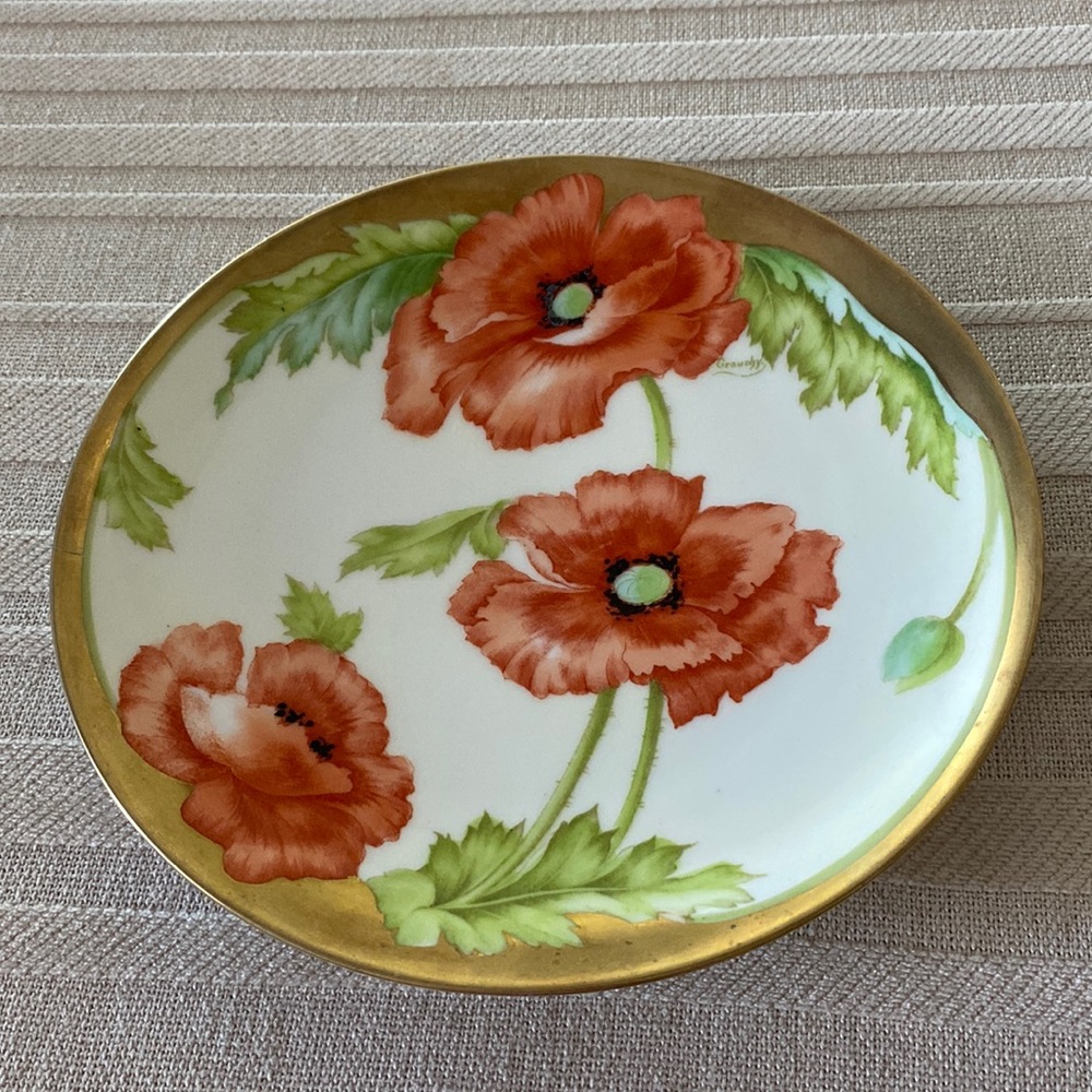 Vintage Tirschenreuth PT Bavaria Poppy Plate!